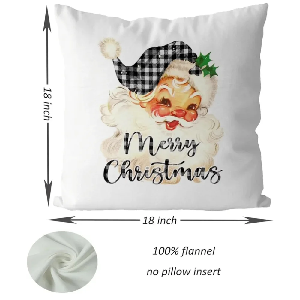 Merry Christmas 18x18 Vintage Christmas Santa Pillow Covers - NIP